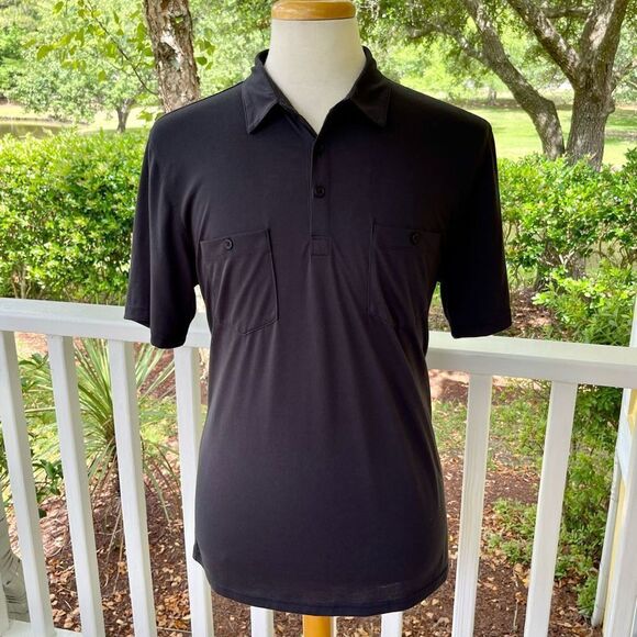 Toad & Co. Onrush Polo Shirt. Size Large. Black. - Picture 1 of 7
